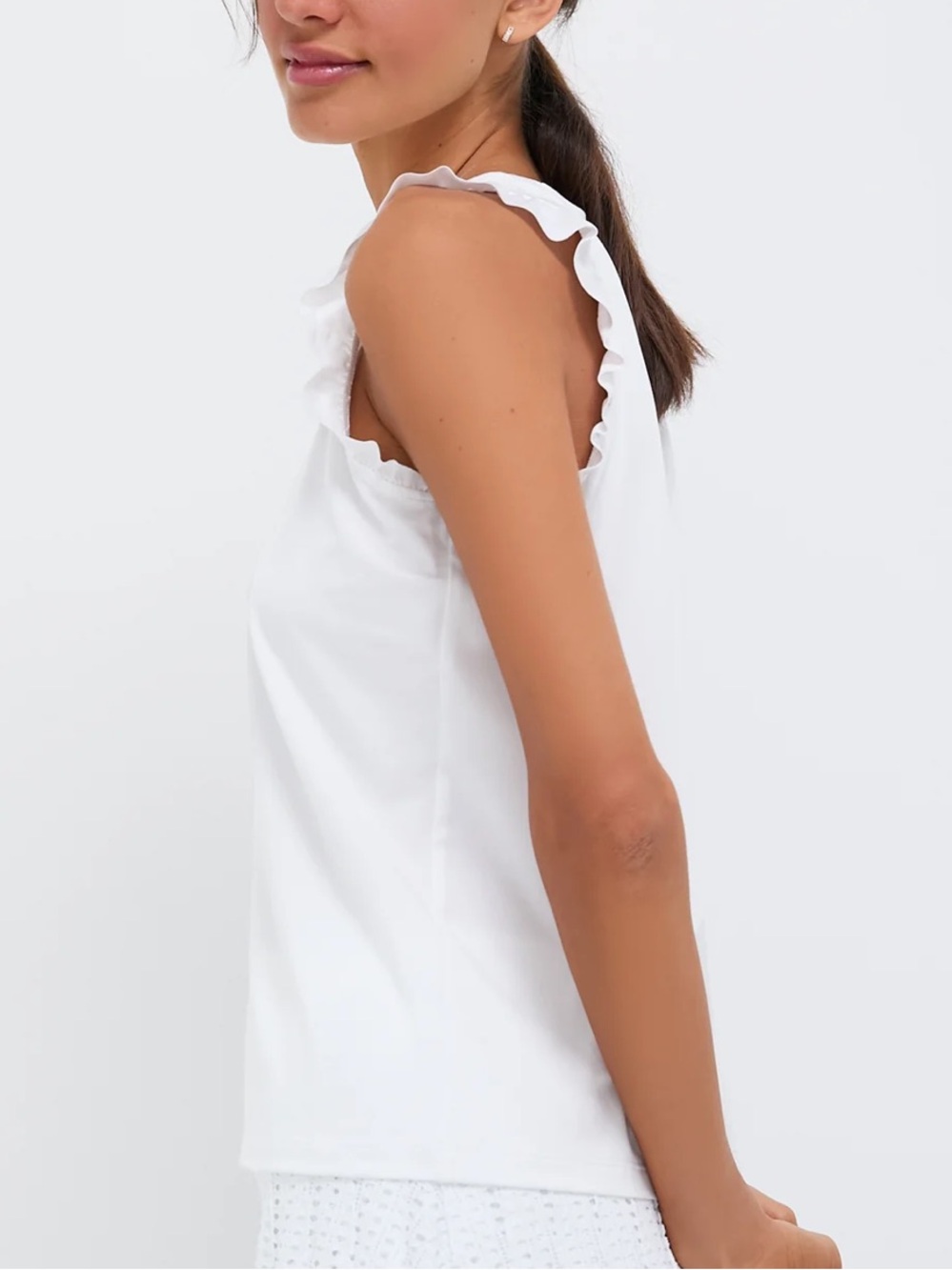 TUCKERNUCK Sport White Ruffle Performance Tank Top Tennis Golf NWT Small - Picture 7 of 17